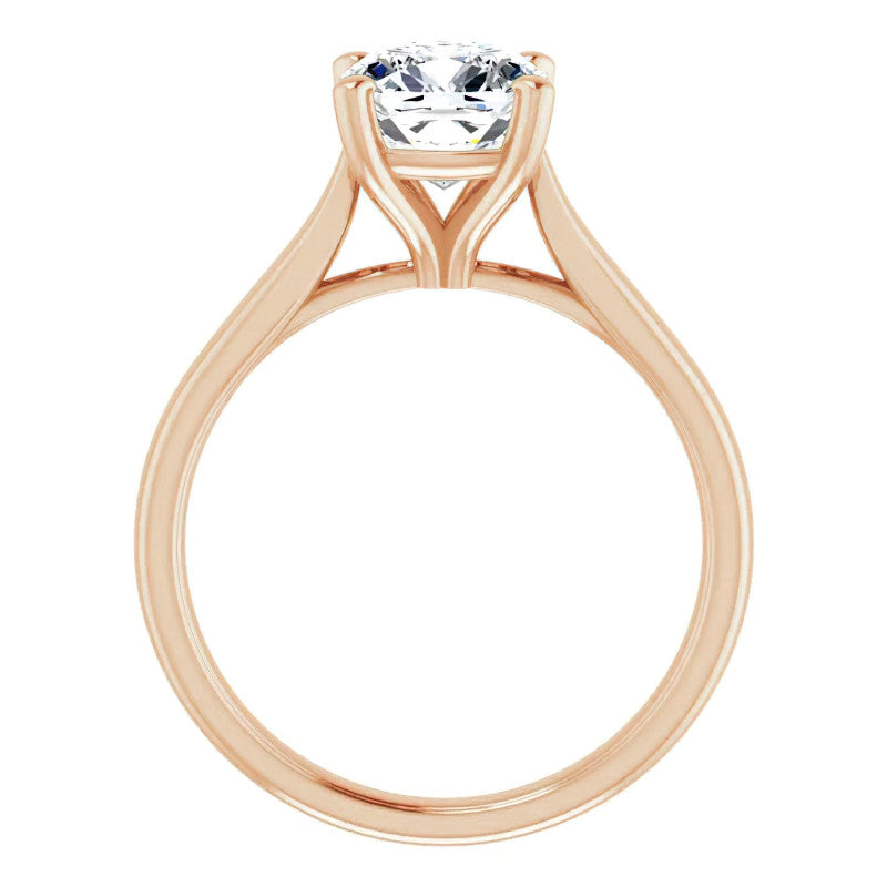 Cushion Cut Moissanite Cathedral Solitaire