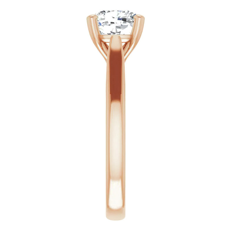 Cushion Cut Moissanite Cathedral Solitaire