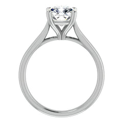 Cushion Cut Moissanite Cathedral Solitaire