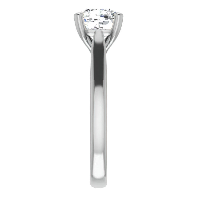 Cushion Cut Moissanite Cathedral Solitaire