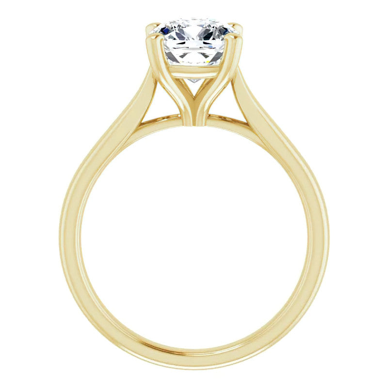 Cushion Cut Moissanite Cathedral Solitaire