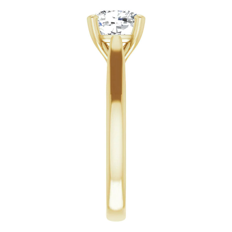 Cushion Cut Moissanite Cathedral Solitaire