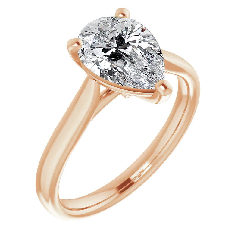 Pear Cut Moissanite Cathedral Solitaire