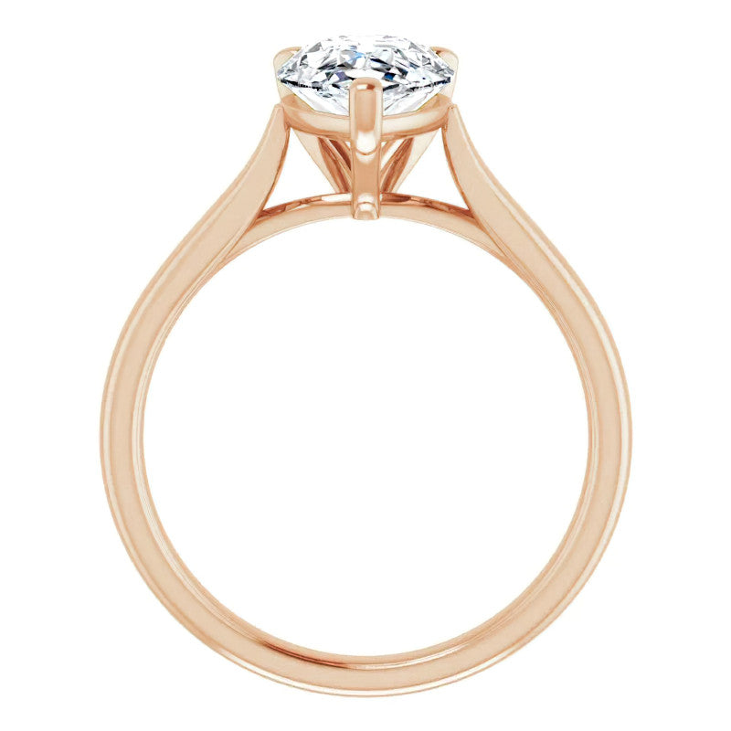 Pear Cut Moissanite Cathedral Solitaire