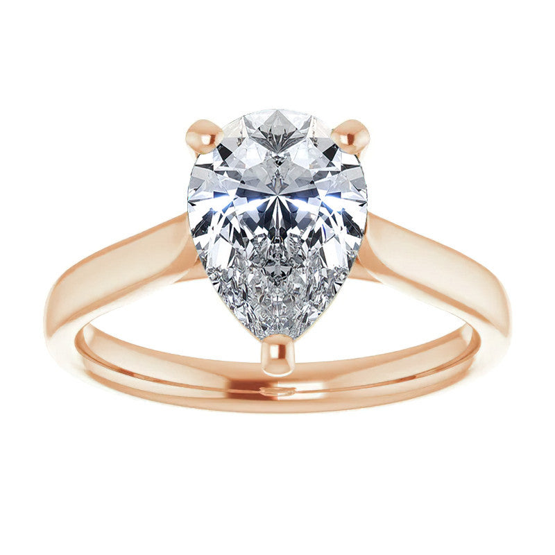 Pear Cut Moissanite Cathedral Solitaire