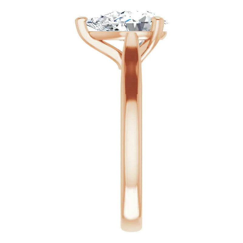 Pear Cut Moissanite Cathedral Solitaire