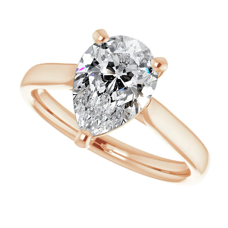 Pear Cut Moissanite Cathedral Solitaire