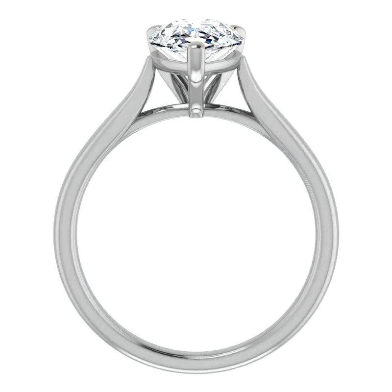 Pear Cut Moissanite Cathedral Solitaire