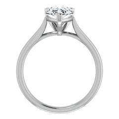 Pear Cut Moissanite Cathedral Solitaire