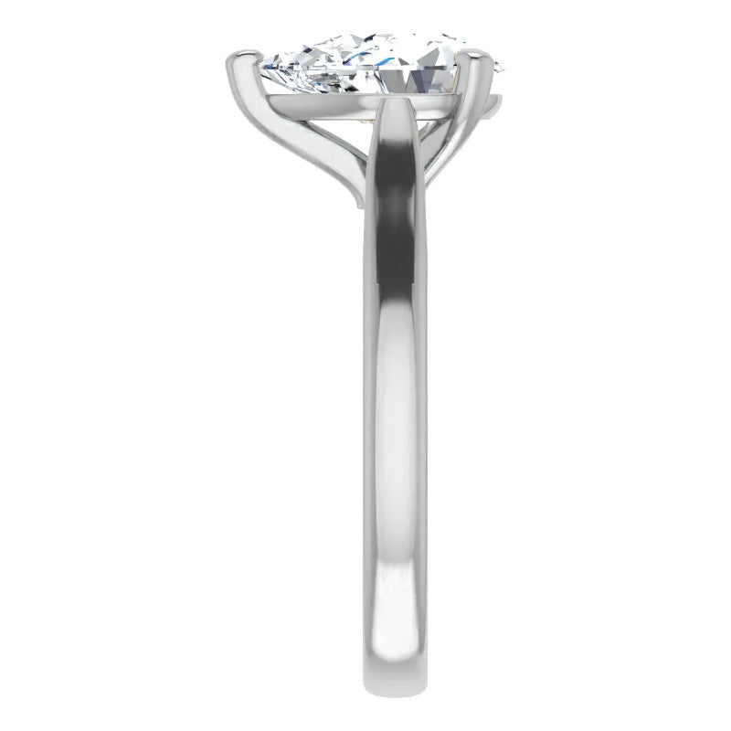 Pear Cut Moissanite Cathedral Solitaire