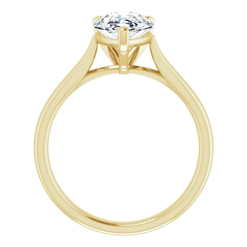 Pear Cut Moissanite Cathedral Solitaire