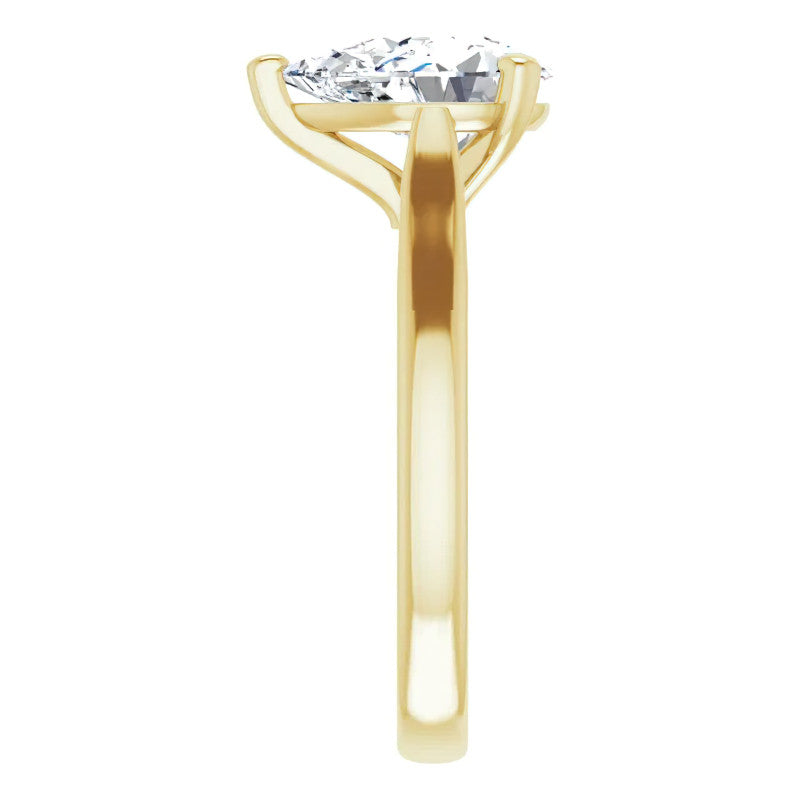 Pear Cut Moissanite Cathedral Solitaire