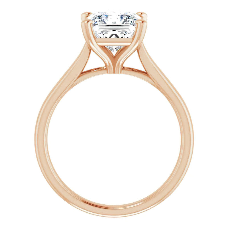 Princess Cut Moissanite Cathedral Solitaire