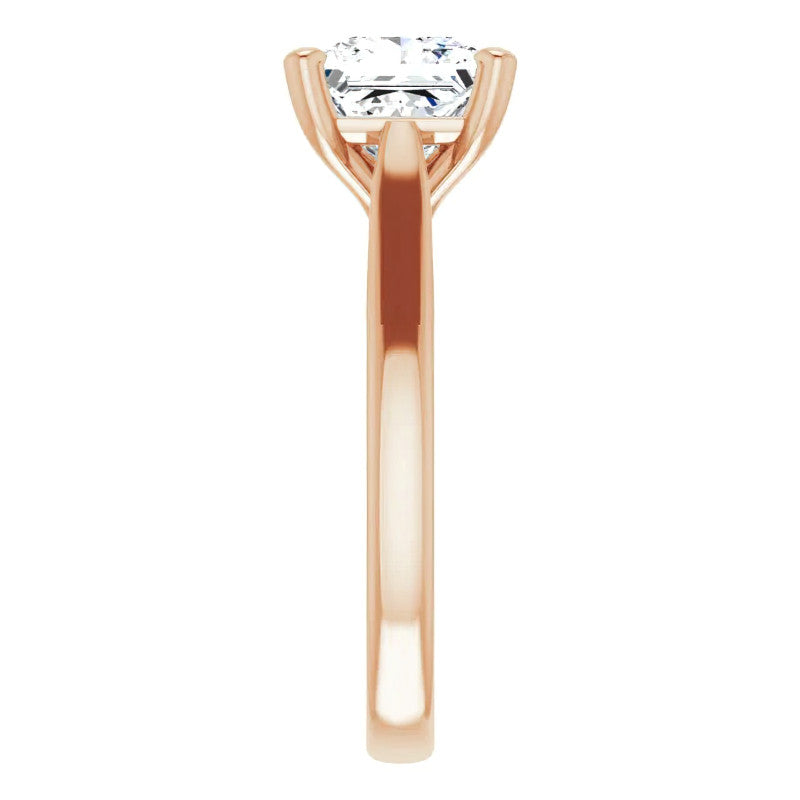 Princess Cut Moissanite Cathedral Solitaire