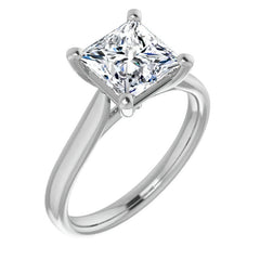 Princess Cut Moissanite Cathedral Solitaire