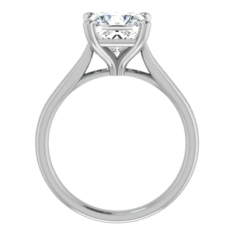Princess Cut Moissanite Cathedral Solitaire
