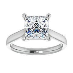 Princess Cut Moissanite Cathedral Solitaire
