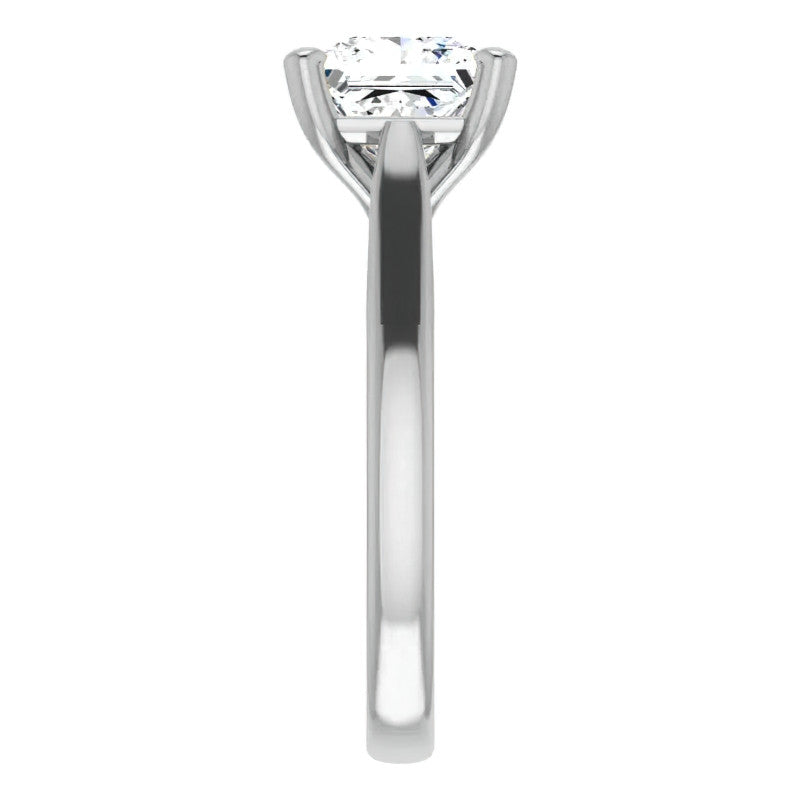 Princess Cut Moissanite Cathedral Solitaire