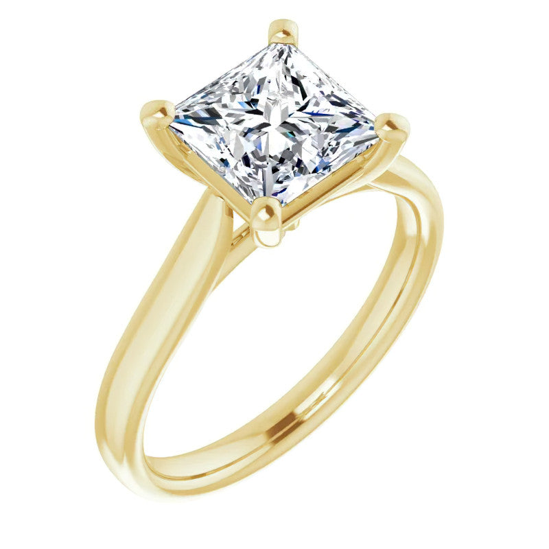 Princess Cut Moissanite Cathedral Solitaire