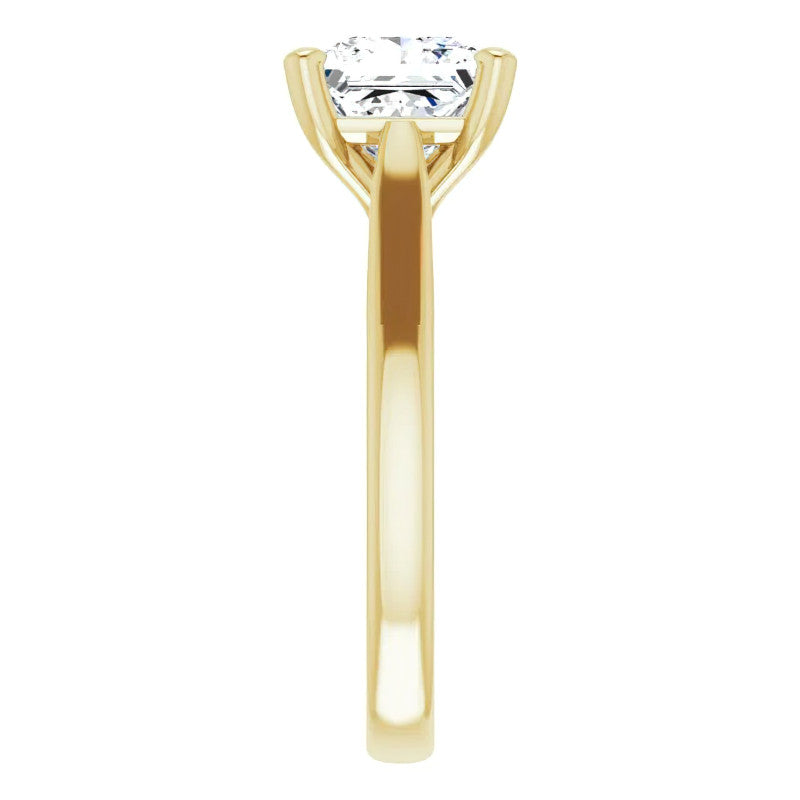 Princess Cut Moissanite Cathedral Solitaire