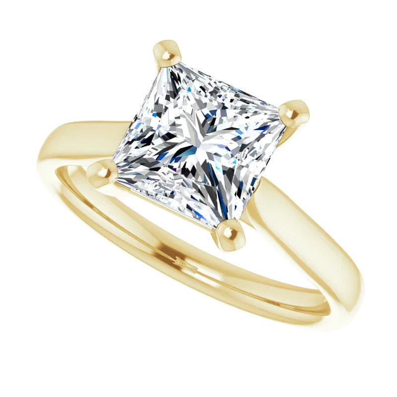 Princess Cut Moissanite Cathedral Solitaire