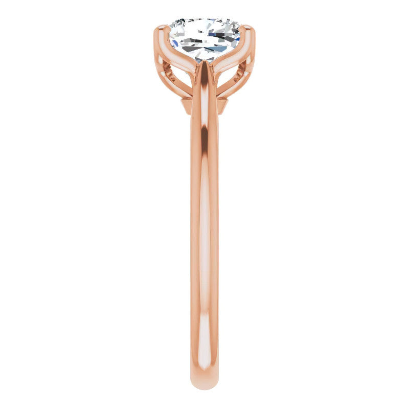 Cushion Cut Moissanite Cathedral Solitaire Ring