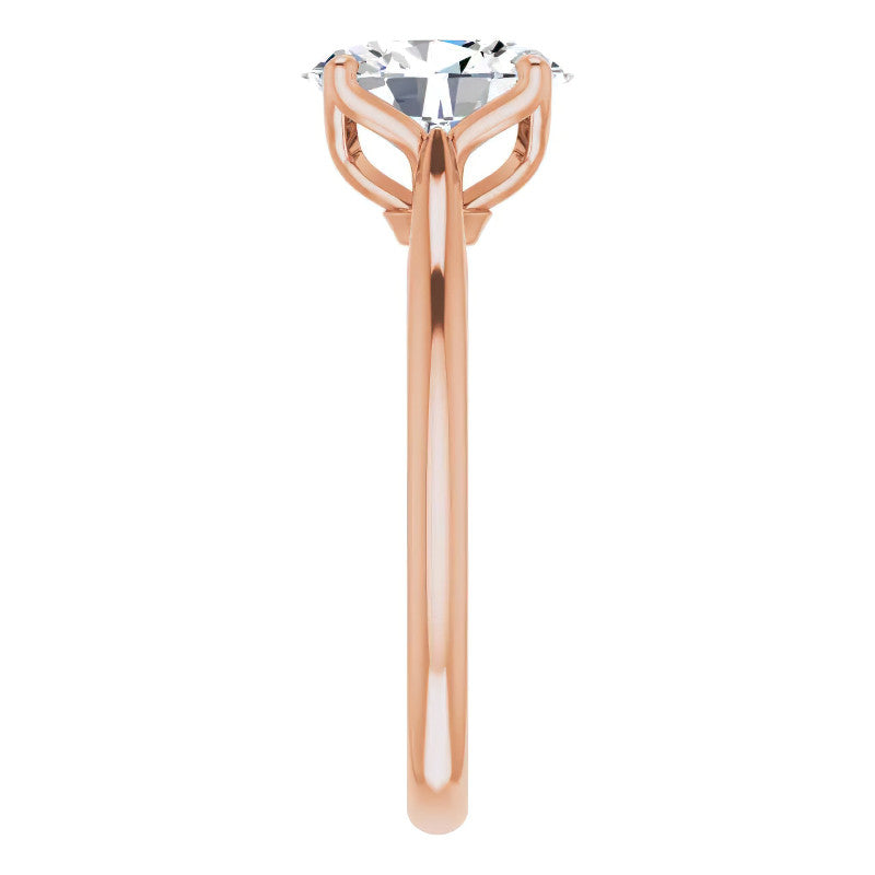 Oval Cut Moissanite Cathedral Solitaire Ring