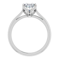 Oval Cut Moissanite Cathedral Solitaire Ring