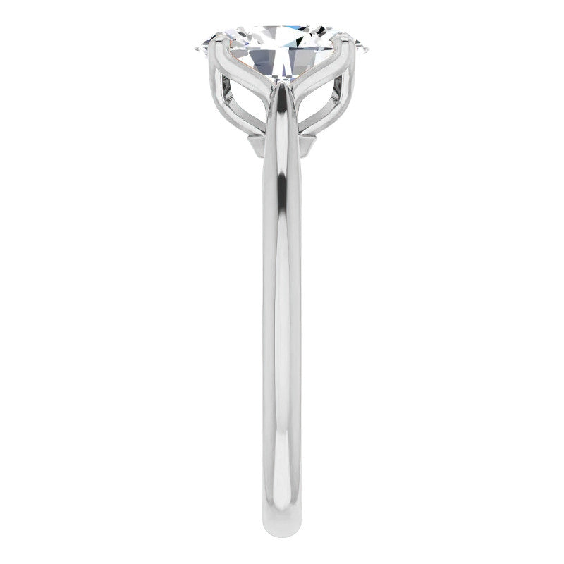 Oval Cut Moissanite Cathedral Solitaire Ring