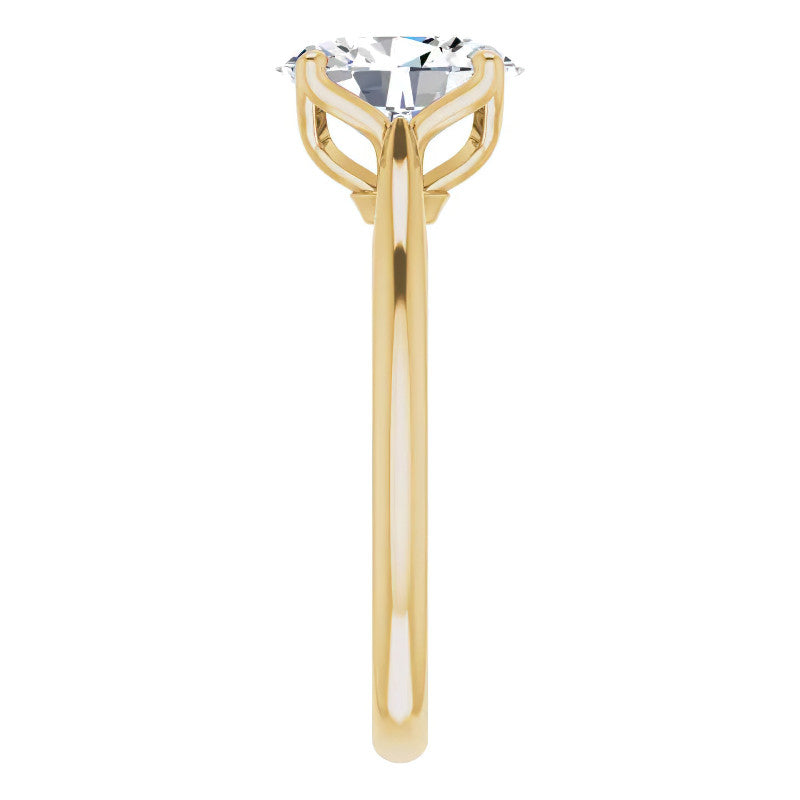 Oval Cut Moissanite Cathedral Solitaire Ring