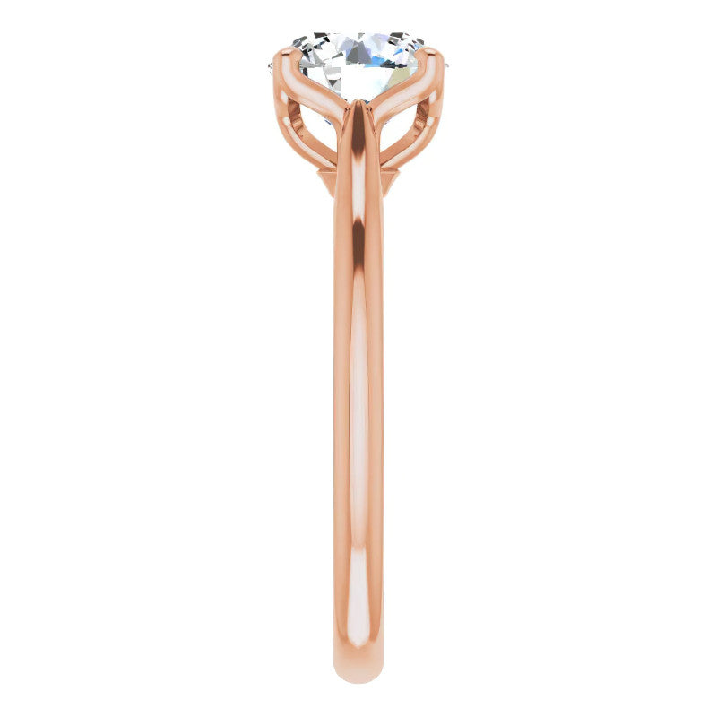 Round Brilliant Cut Moissanite Cathedral Solitaire Ring