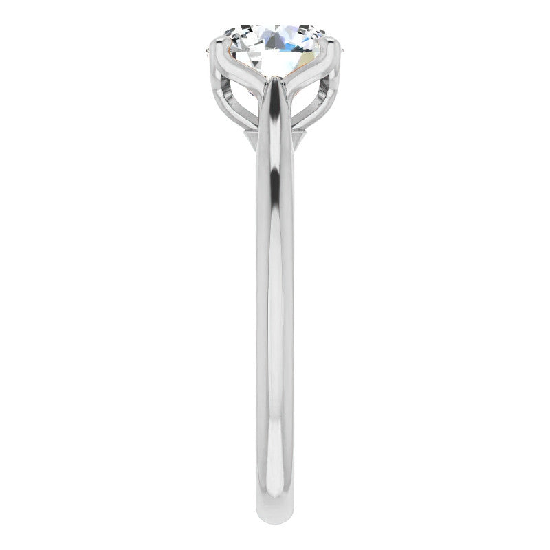 Round Brilliant Cut Moissanite Cathedral Solitaire Ring