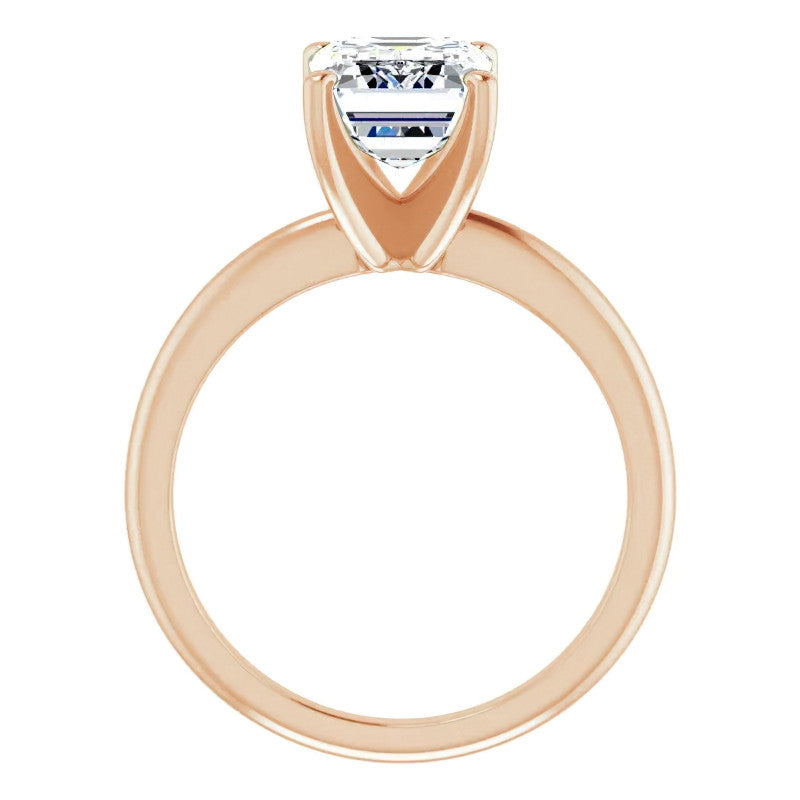 Emerald / Radiant cut Moissanite Solitaire Ring