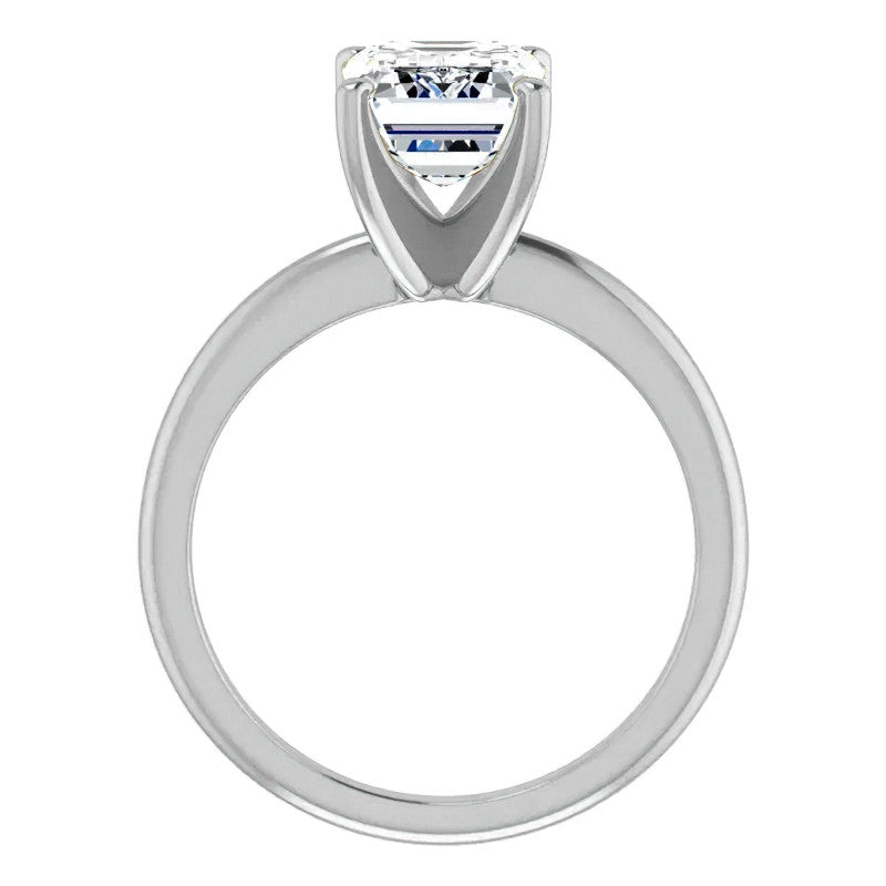 Emerald / Radiant cut Moissanite Solitaire Ring