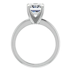 Emerald / Radiant cut Moissanite Solitaire Ring