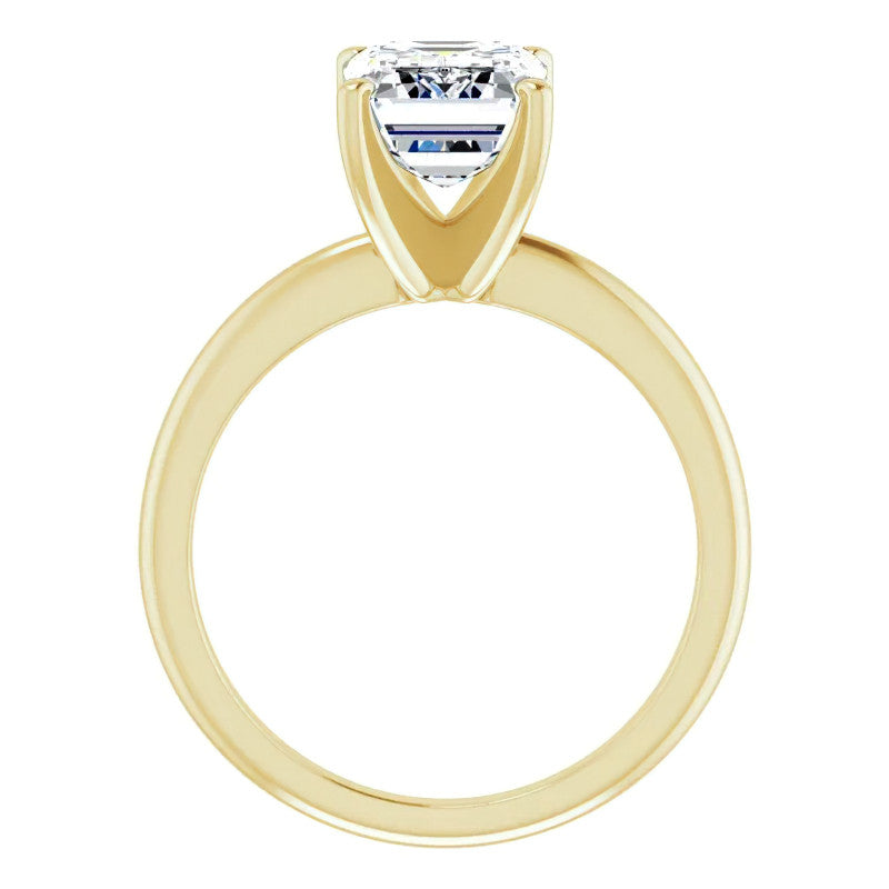 Emerald / Radiant cut Moissanite Solitaire Ring