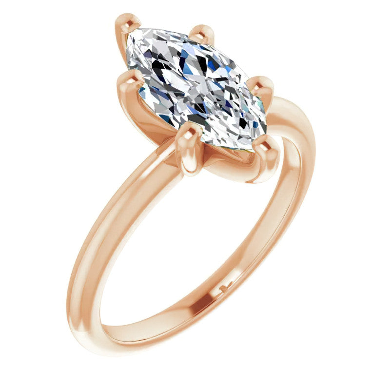 Marquise cut Moissanite Solitaire Ring