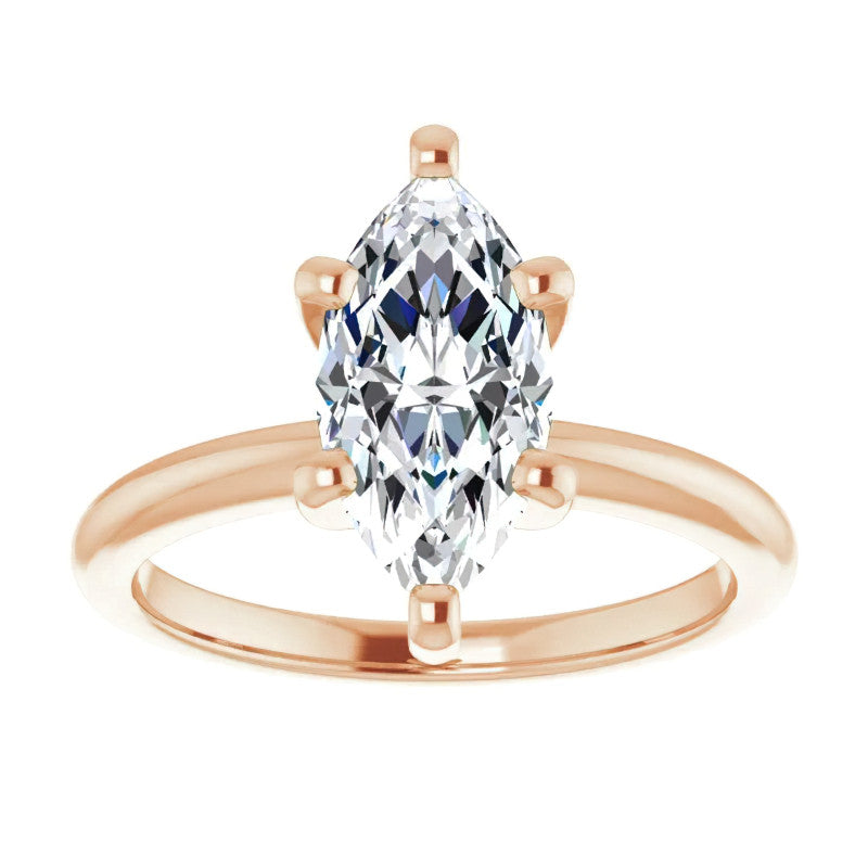 Marquise cut Moissanite Solitaire Ring