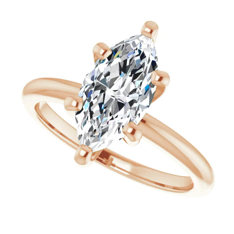 Marquise cut Moissanite Solitaire Ring