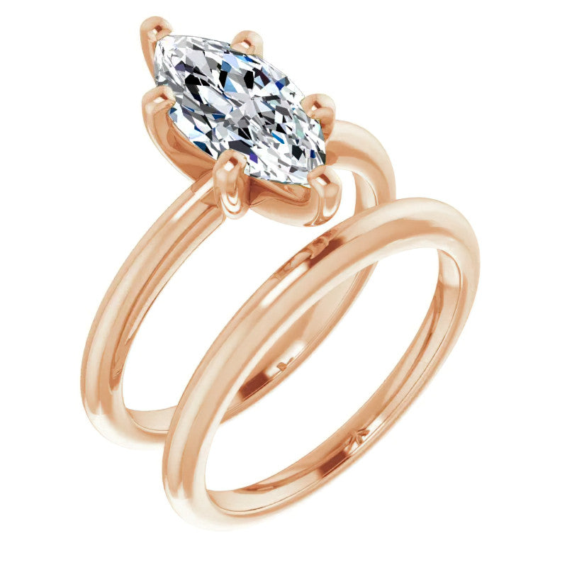Marquise cut Moissanite Solitaire Ring