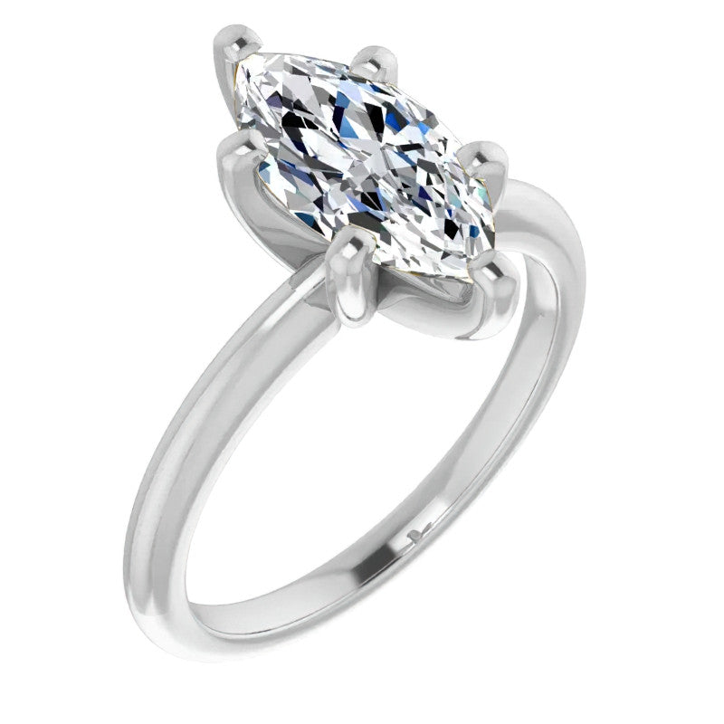 Marquise cut Moissanite Solitaire Ring