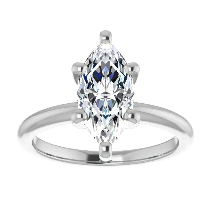 Marquise cut Moissanite Solitaire Ring