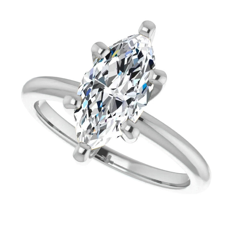 Marquise cut Moissanite Solitaire Ring