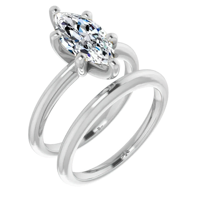 Marquise cut Moissanite Solitaire Ring