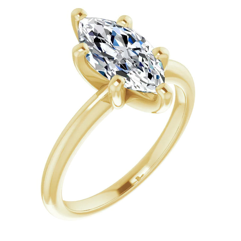 Marquise cut Moissanite Solitaire Ring