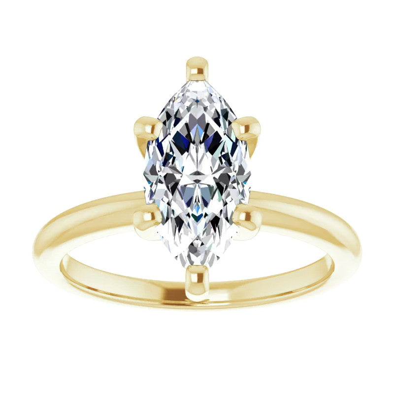 Marquise cut Moissanite Solitaire Ring