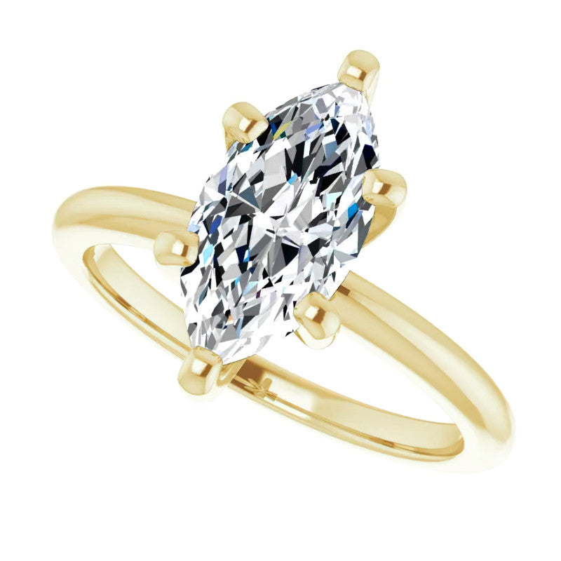 Marquise cut Moissanite Solitaire Ring