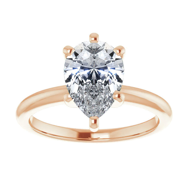 Pear Cut Moissanite Solitaire Ring