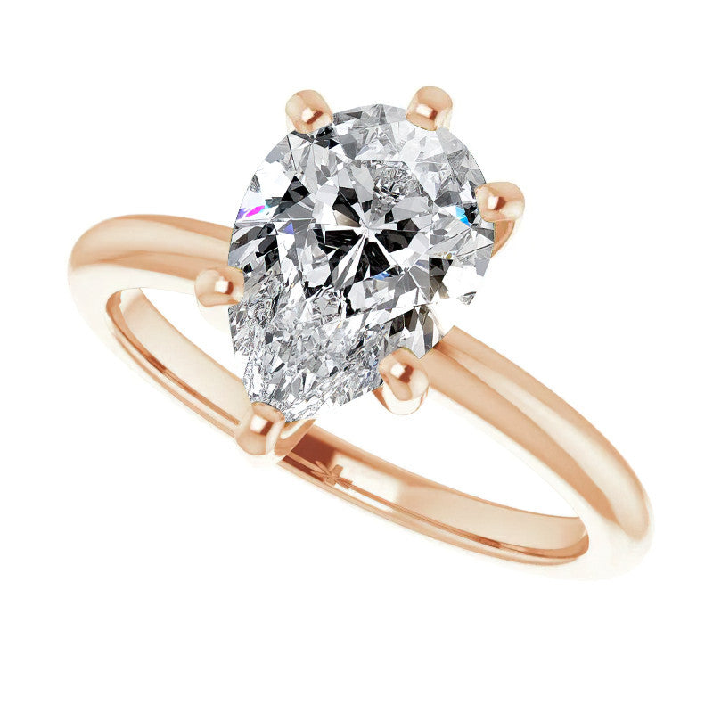 Pear Cut Moissanite Solitaire Ring