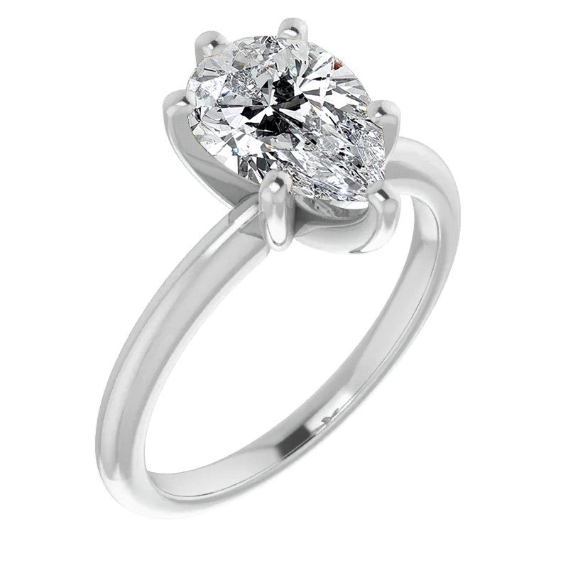 Pear Cut Moissanite Solitaire Ring
